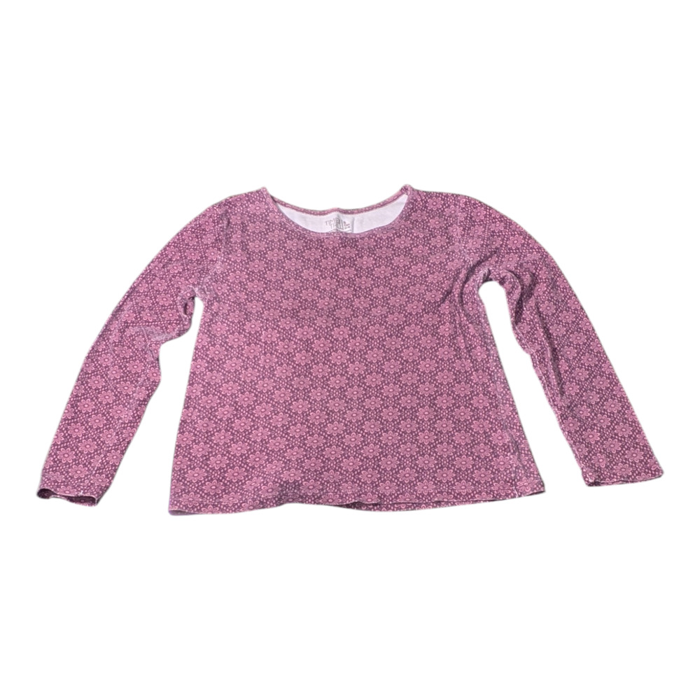Women's Time And Tru Size S 4-6 Floral Design Long Sleeve Shirt Maroon